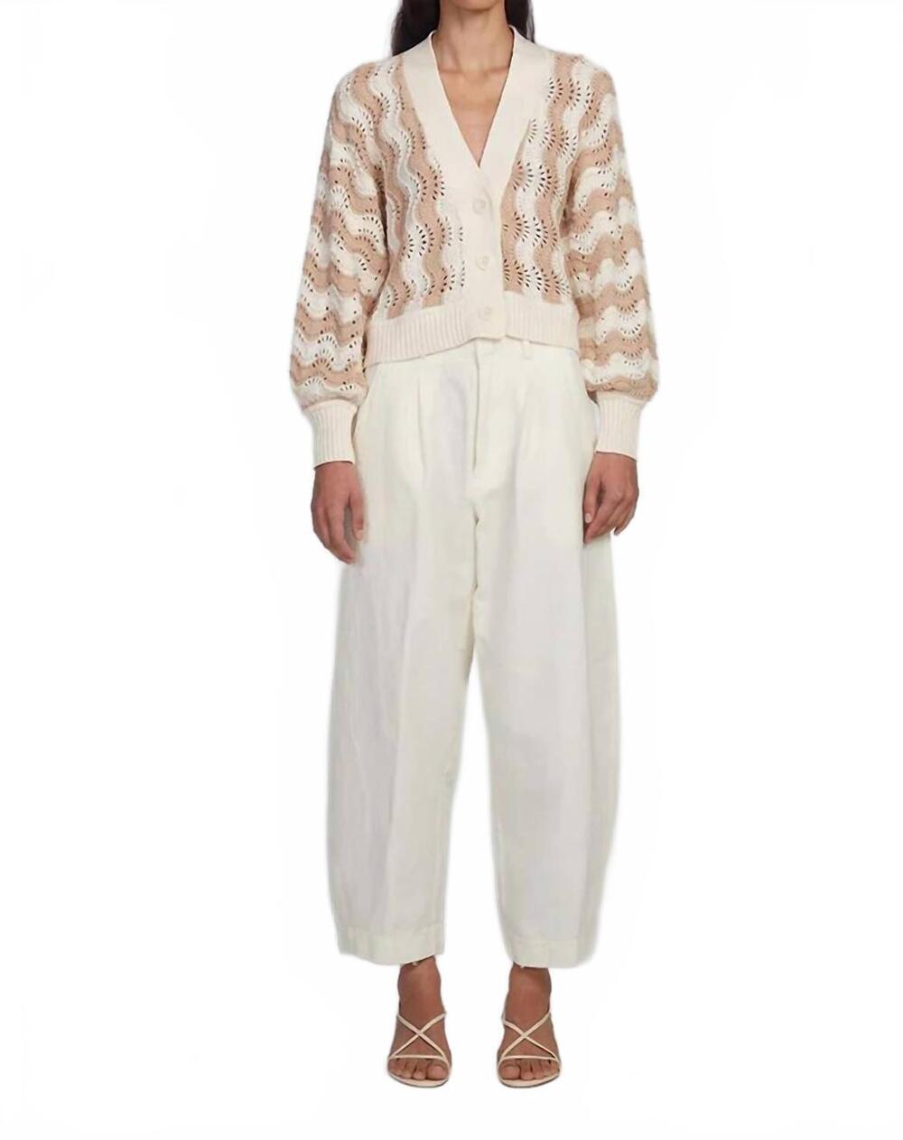 NEW ELEVEN SIX luna cardigan in ivory/sand
